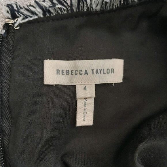 NWOT Rebecca Taylor Sleeveless Slub Suiting Gray Drop Waist Dress Size 4 - Picture 10 of 10